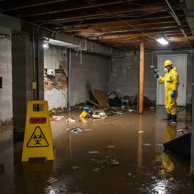 Flooded Basement Electrical Hazard in Curwensville, PA Property